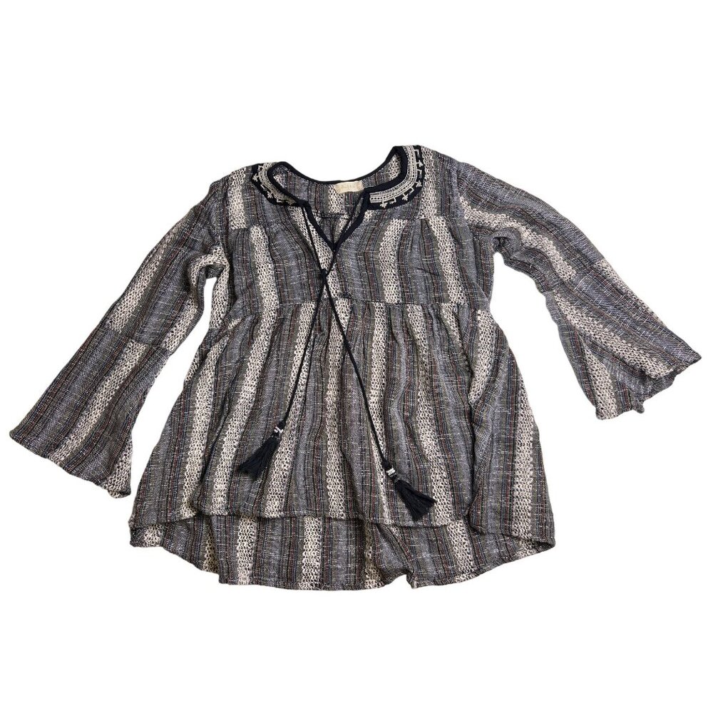 Women’s Altar’d State Serenity Top large emroided tassled flutter sleeve U669